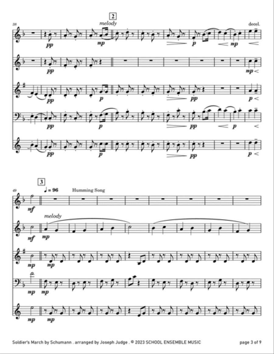 Soldier's March by Schumann for Woodwind Quartet in Schools Woodwind Quartet scores gallery preview page 3