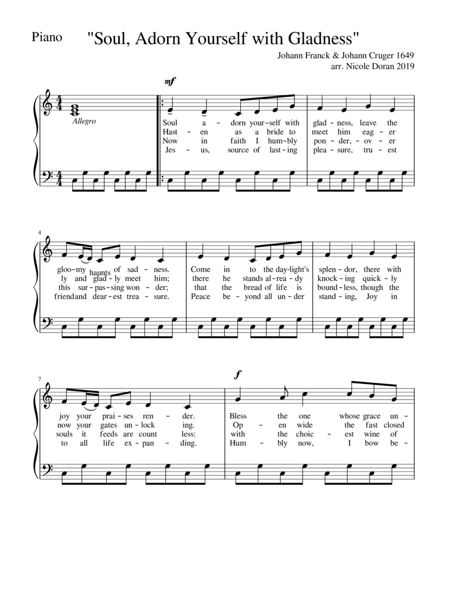 Soul Adorn Yourself With Gladness Voice scores gallery preview page 1