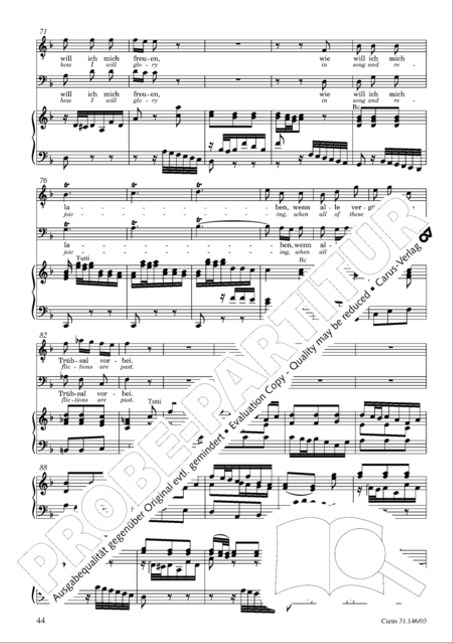 Through bitter tribulation we enter into God's kingdom (Wir mussen durch viel Trubsal in das Reich Gottes eingehen) 4-Part scores gallery preview page 45