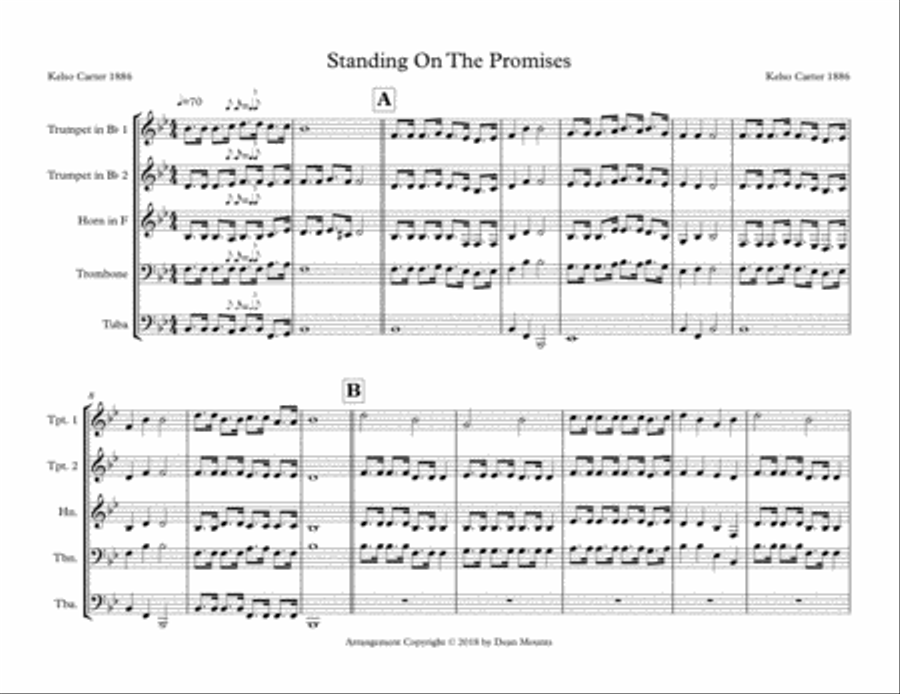 Standing On The Promises Brass Ensemble scores gallery preview page 1
