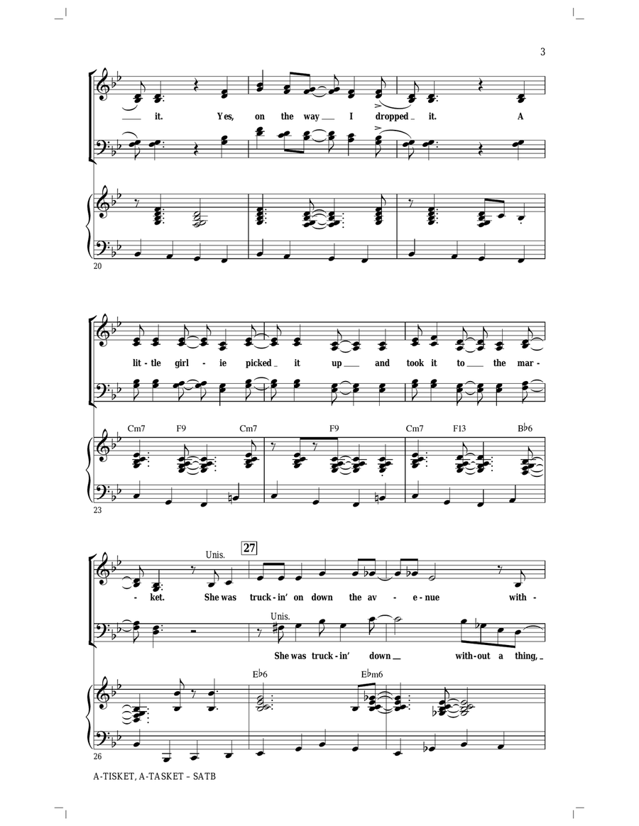 A-Tisket, A-Tasket A-Tisket, A-Tasket 4-Part scores gallery preview page 3