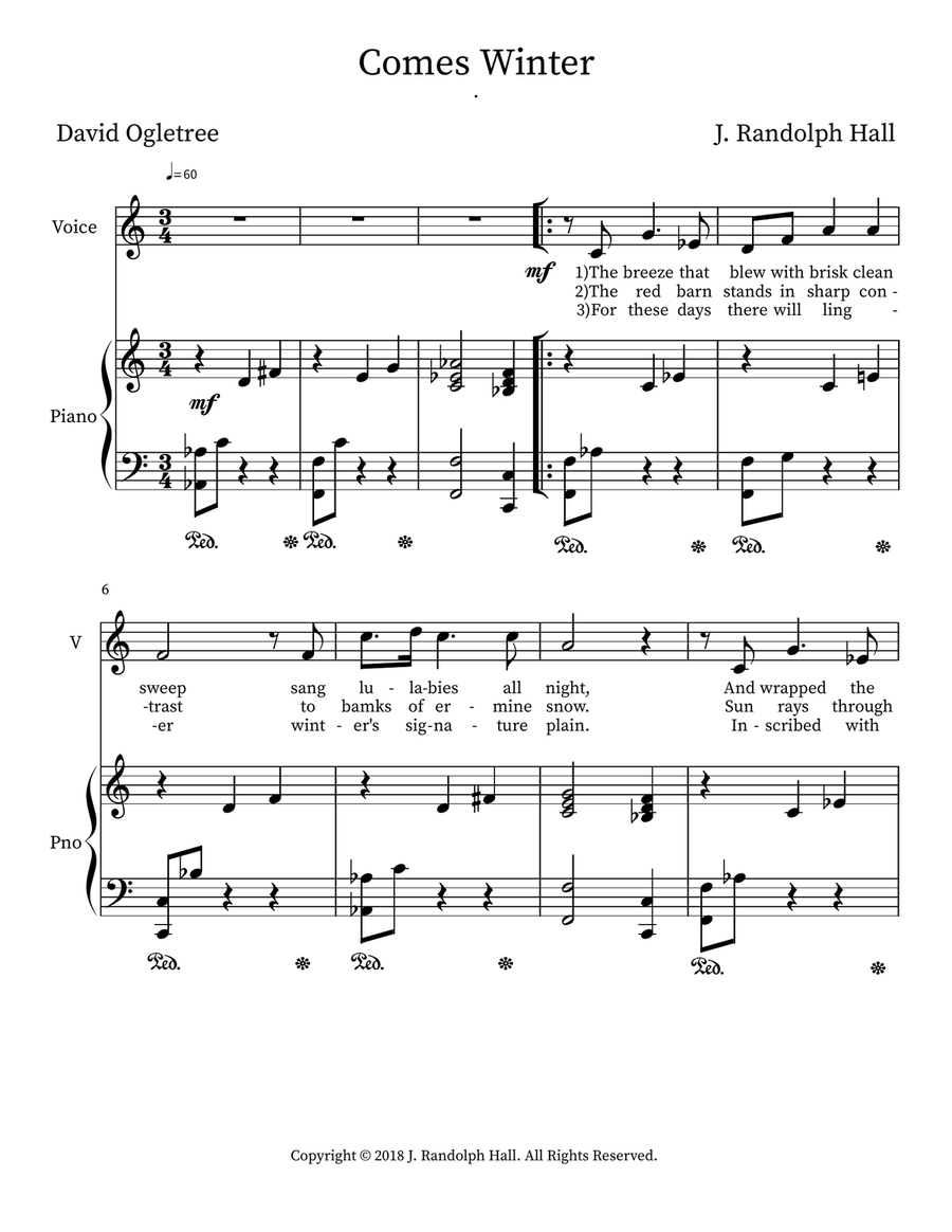 Comes Winter Voice scores gallery preview page 1