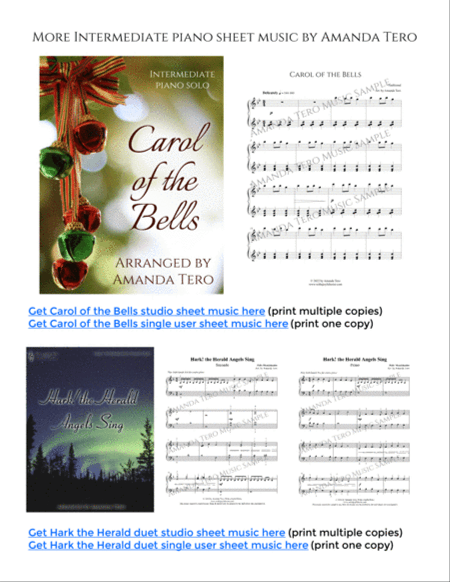 Joy to the World intermediate piano Christmas solo Piano Solo scores gallery preview page 2