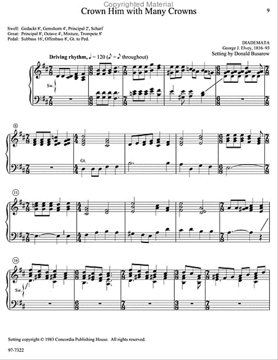 Musica Sacra: Easy Hymn Preludes for Organ, Vol. 7 Organ scores gallery preview page 4