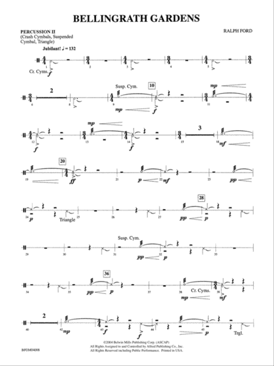 Bellingrath Gardens: 2nd Percussion Full Orchestra scores gallery preview page 1