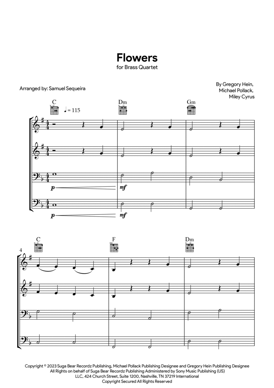 Flowers Flowers Trombone scores gallery preview page 1