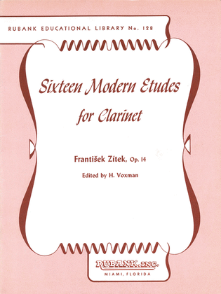 Book cover for Sixteen Modern Etudes for Clarinet, Op. 14