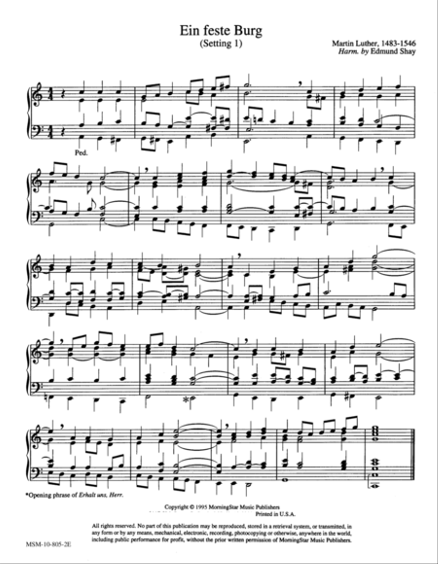 Ein feste Burg (2 settings) Organ scores gallery preview page 1