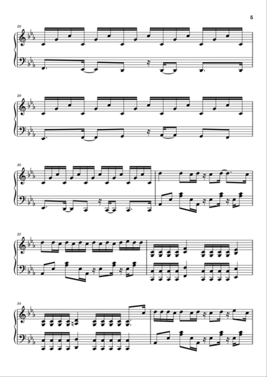 Aerials Piano Solo scores gallery preview page 5