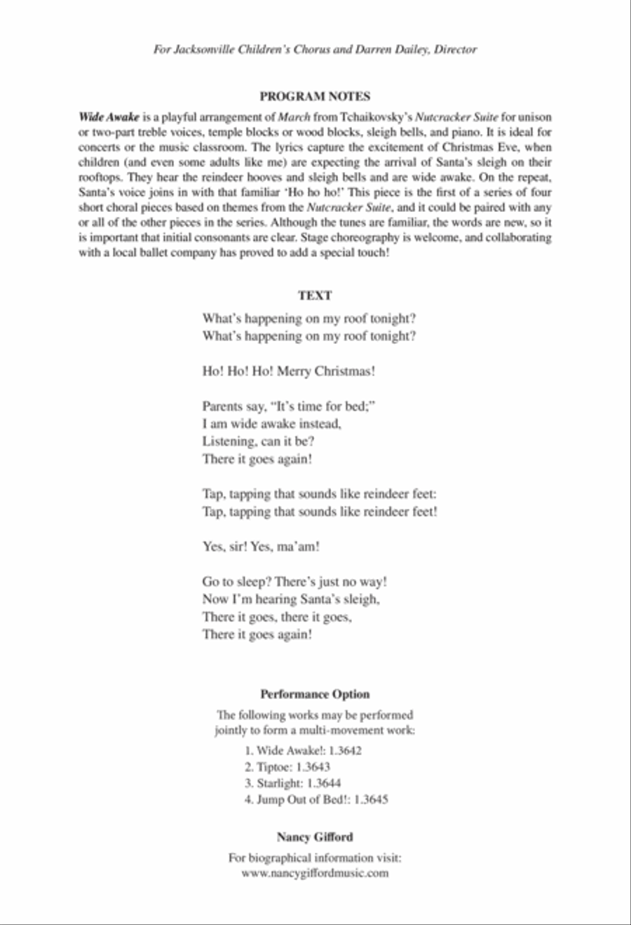 Wide Awake! Wide Awake! Unison Choir scores gallery preview page 2