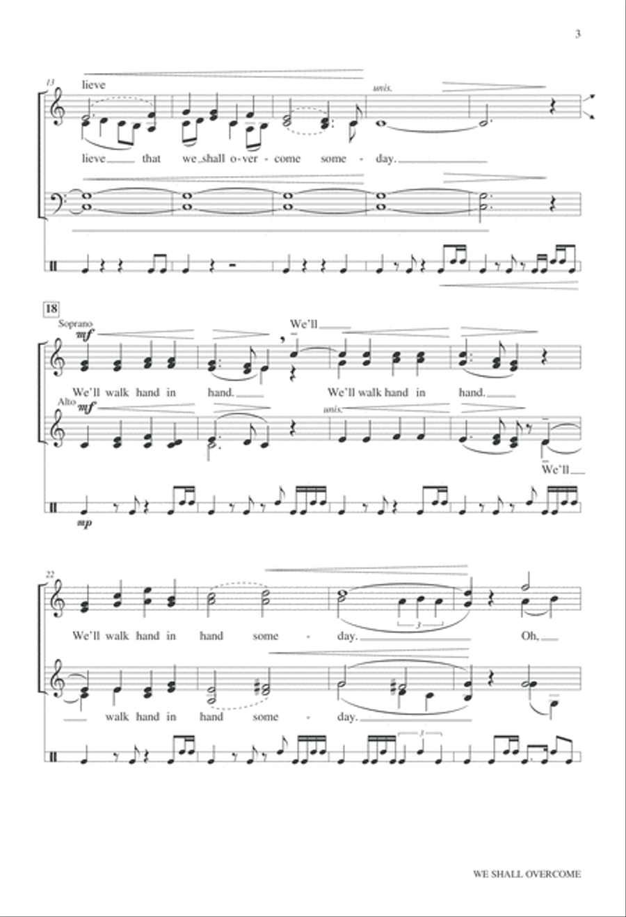 We Shall Overcome 4-Part scores gallery preview page 4