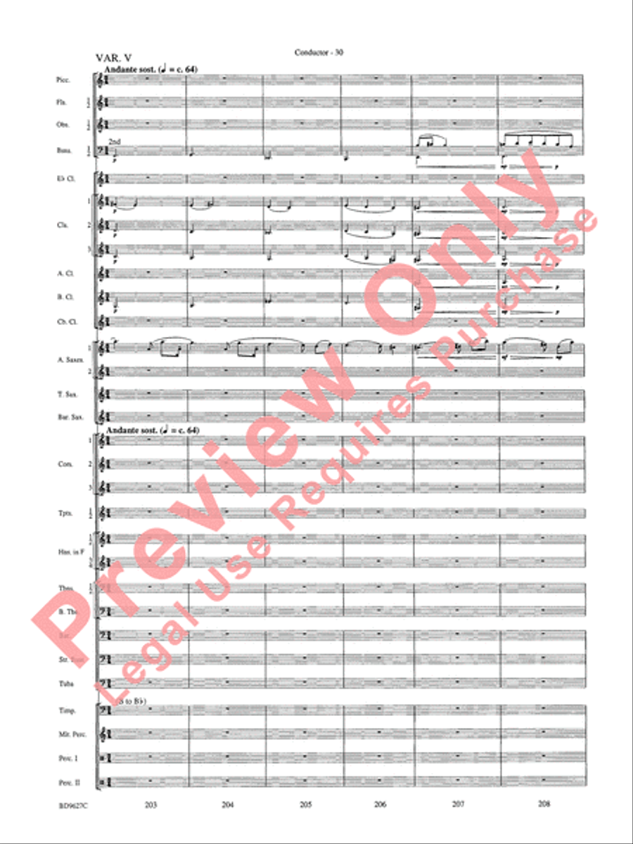 Variations on a Theme of Robert Schumann Concert Band scores gallery preview page 33