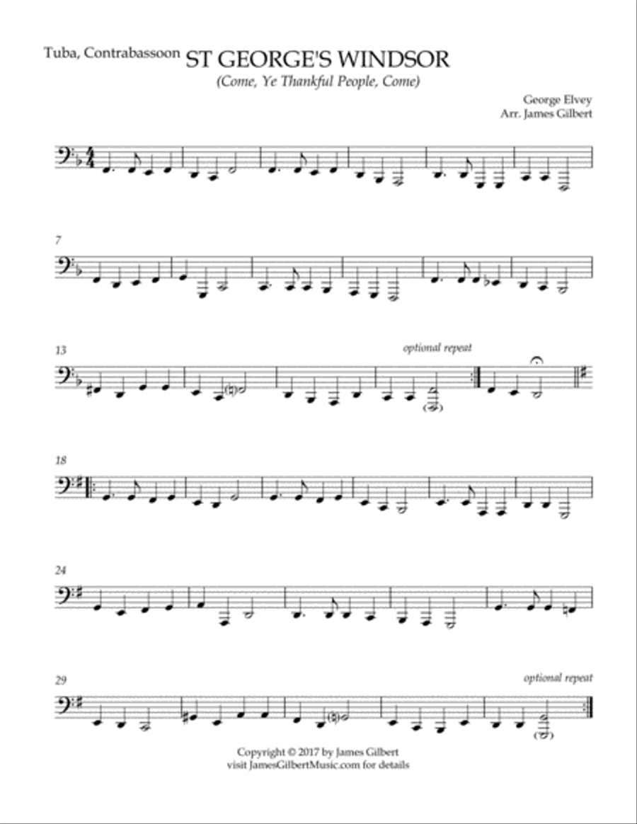 ST GEORGE'S WINDSOR (Come, Ye Thankful People, Come) Small Ensemble scores gallery preview page 3