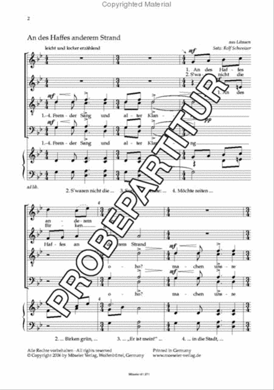Funf baltische Volkslieder 4-Part scores gallery preview page 3