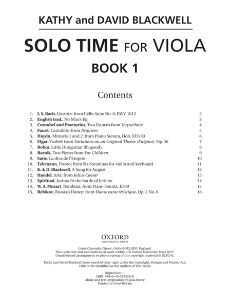 Solo Time for Viola Book 1