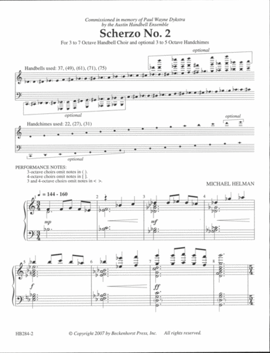 Scherzo No. 2 Handbell Choir scores gallery preview page 2