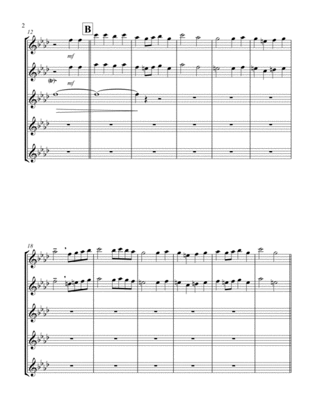 Burgundian Air/March of the Three Kings (F min) (Flute Quintet)
