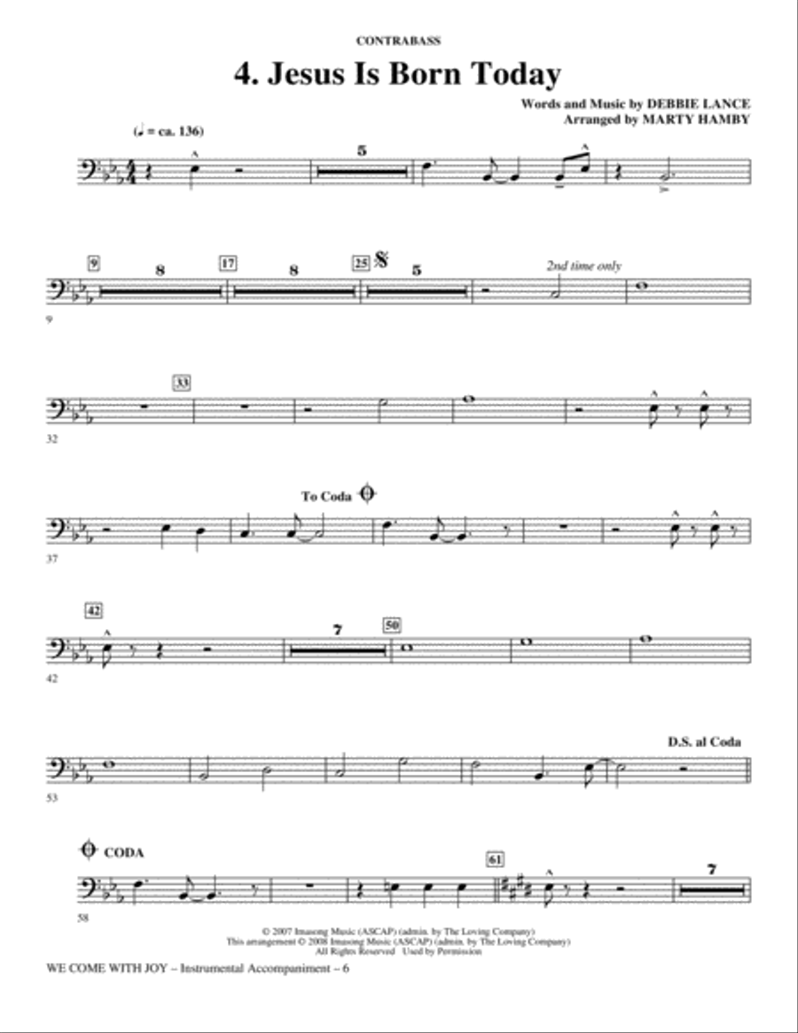 We Come With Joy Orchestration - Contrabass Choir scores gallery preview page 6