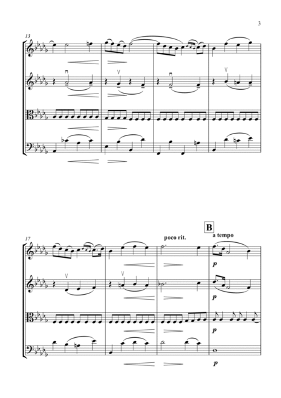Chopin: Raindrop Prelude for String Quartet - Score and Parts String Quartet scores gallery preview page 3
