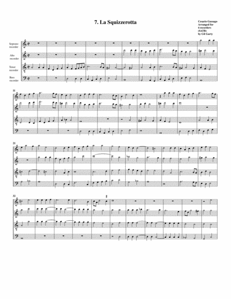 Sonata no.7 a4 (28 Sonate a quattro, sei et otto, con alcuni concerti (1608)) "La Squizzerotta" (arr
