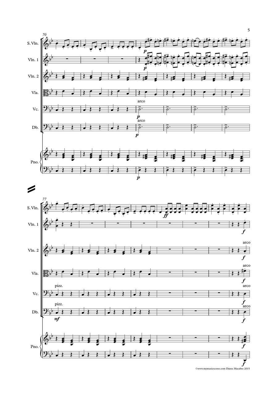 Danse Macabre Op. 40 for String Orchestra String Orchestra scores gallery preview page 6