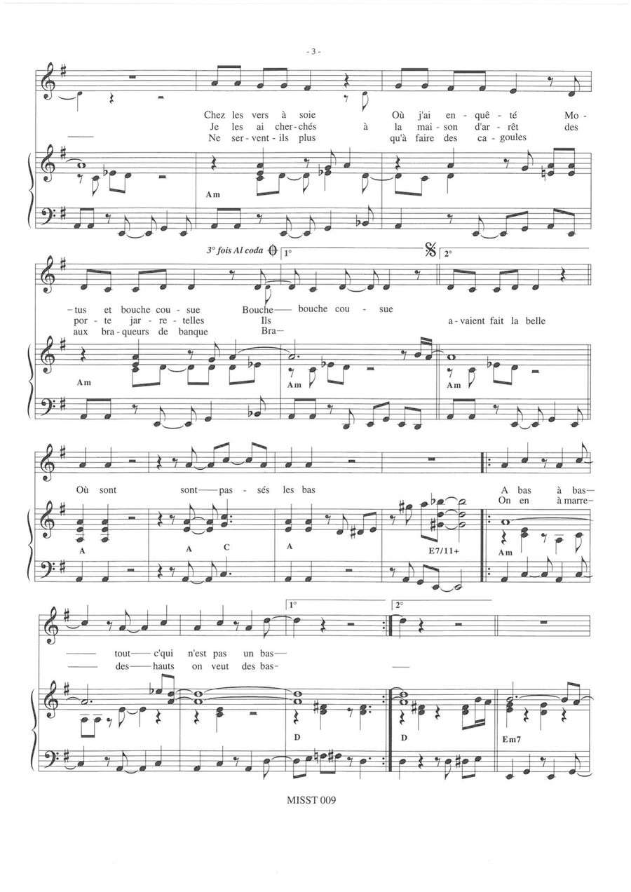 Les Bas Piano, Vocal scores gallery preview page 3