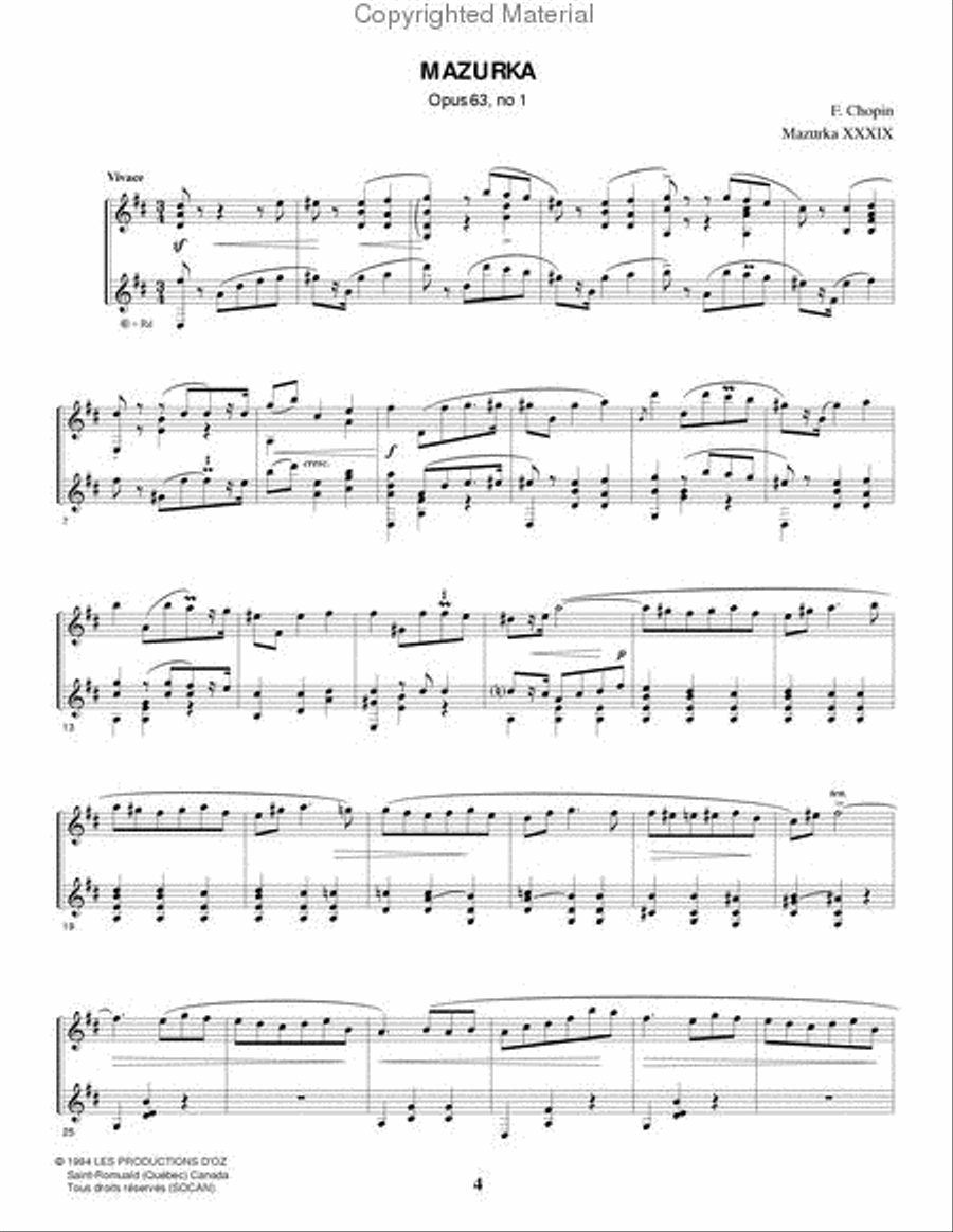 Mazurkas, op. 63, Vol. 11 Classical Guitar scores gallery preview page 2