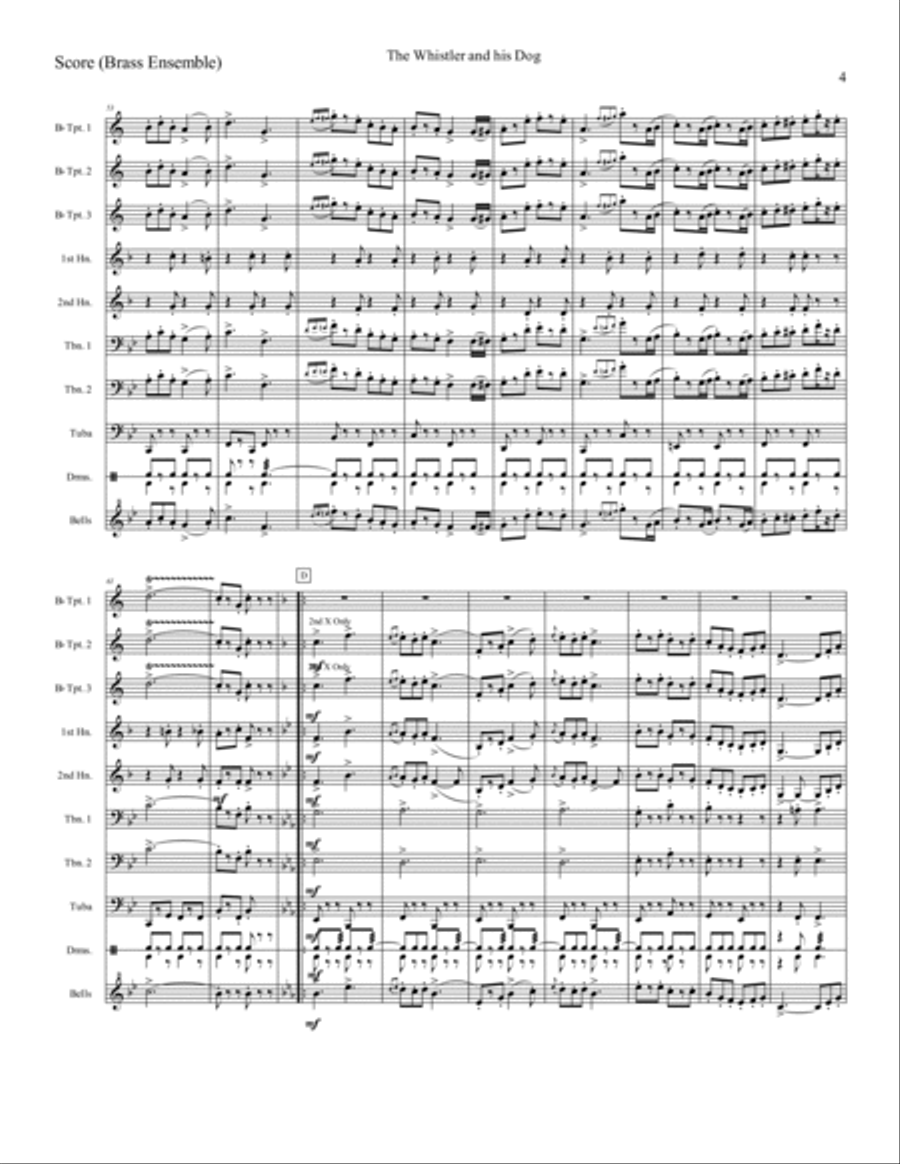 The Whistler and his Dog Brass Ensemble scores gallery preview page 5