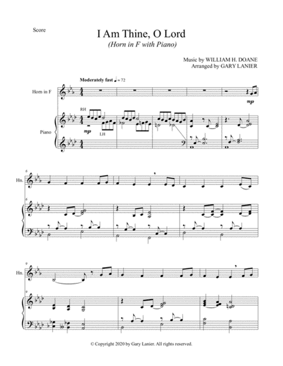 I AM THINE, O LORD (for Horn in F and Piano with Score/Part) image number null