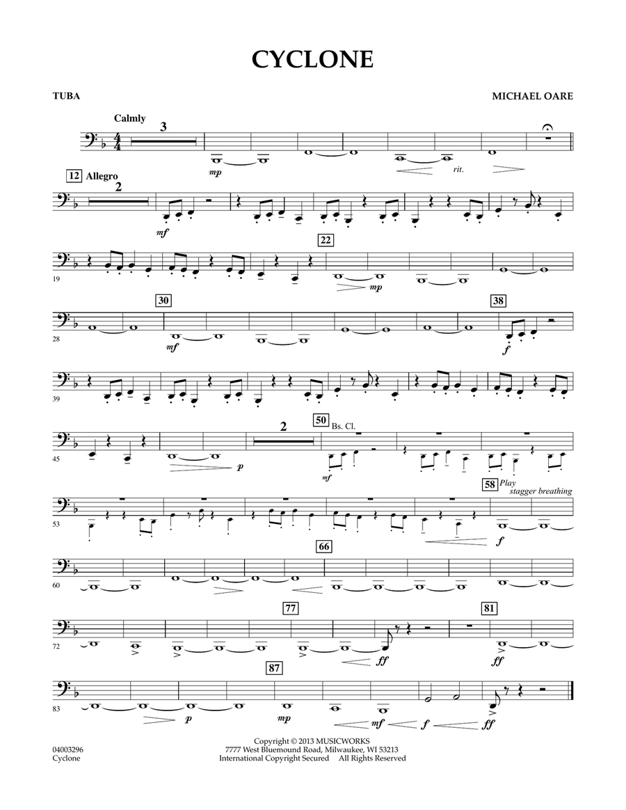 Cyclone - Tuba Concert Band scores gallery preview page 1