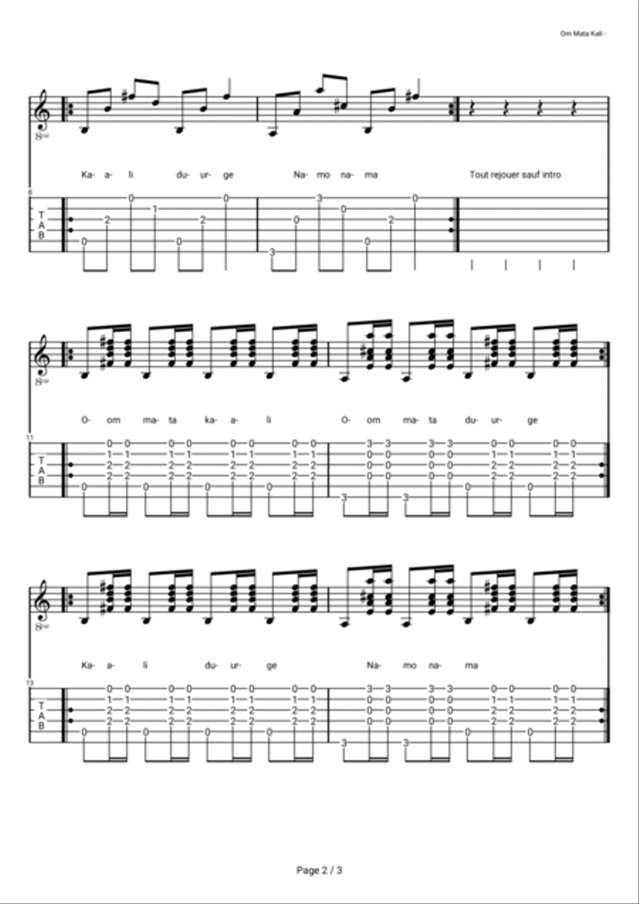 Om Mata Kali Piano Solo scores gallery preview page 2