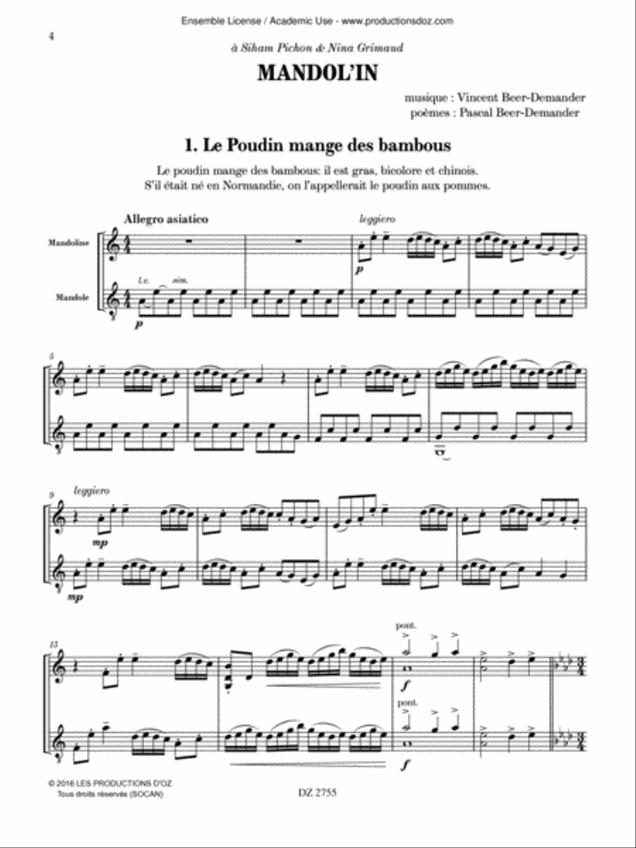 Mandol’in Mandol’in Mandolin scores gallery preview page 4
