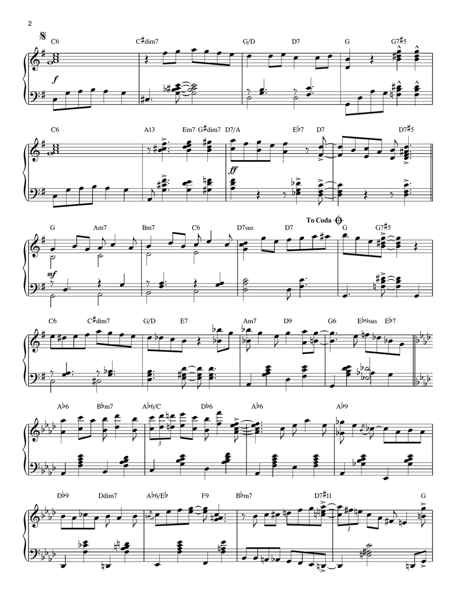 (Everybody's Waitin' For) The Man With The Bag [Jazz version] (arr. Brent Edstrom) Piano Solo scores gallery preview page 2
