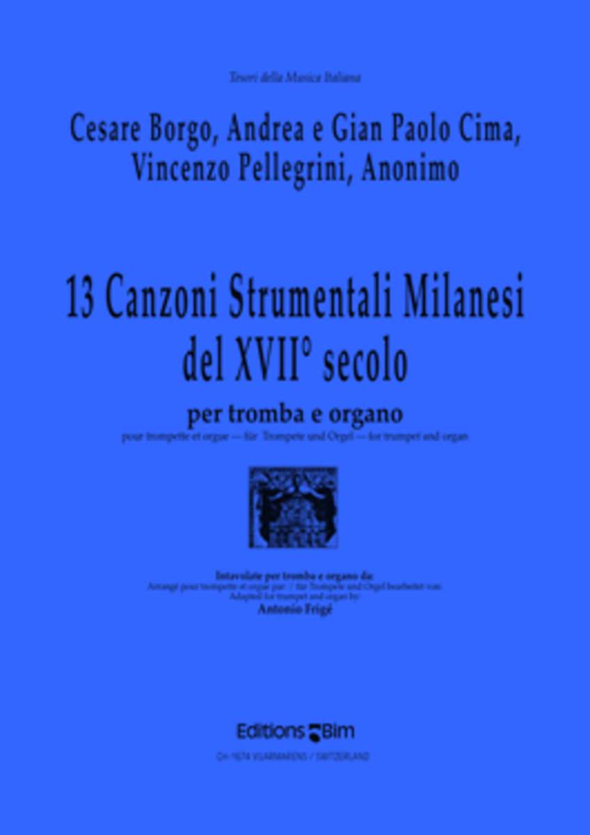 13 Canzoni Strumentali Milanesi del XVII° secolo
