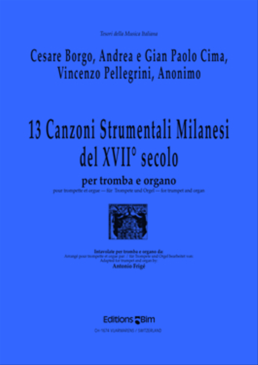 13 Canzoni Strumentali Milanesi del XVII° secolo Trumpet scores gallery preview page 1