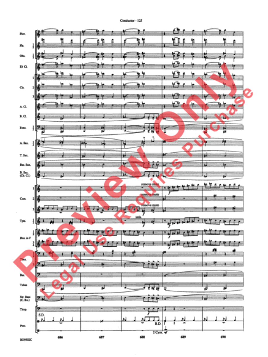 Symphony No. 3 for Band Concert Band scores gallery preview page 128