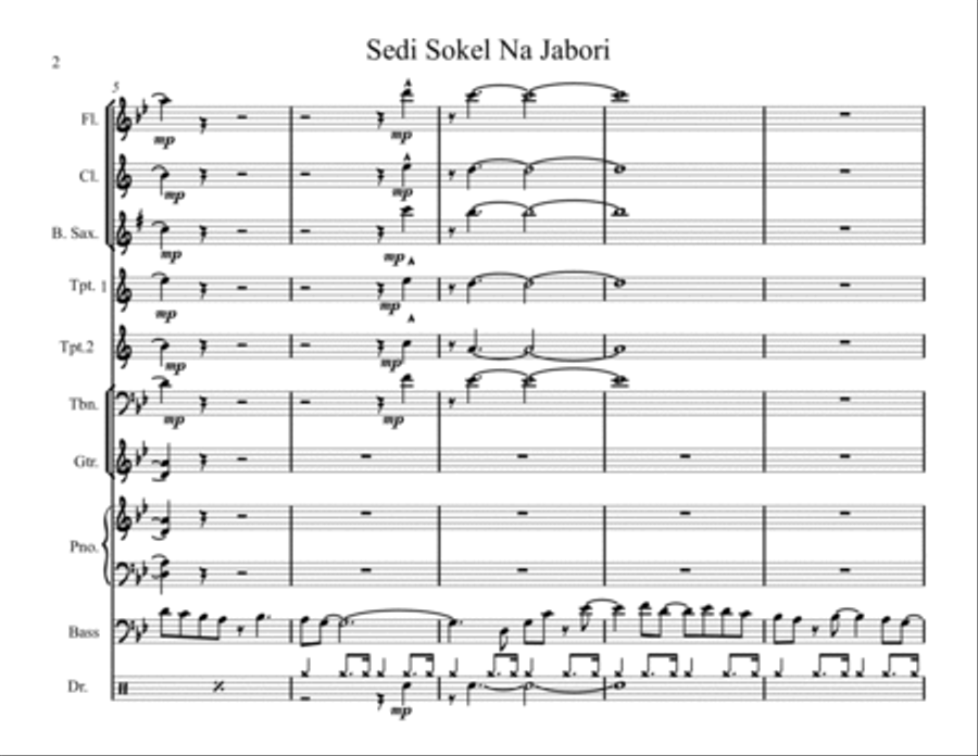 Sedi Sokel Na Jabori Sedi Sokel Na Jabori Jazz Ensemble scores gallery preview page 2