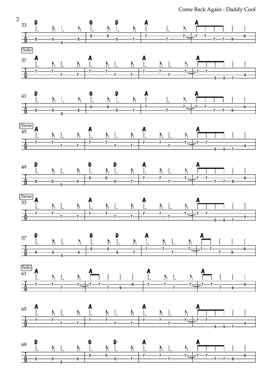 Come Back Again Come Back Again Acoustic Guitar scores gallery preview page 2