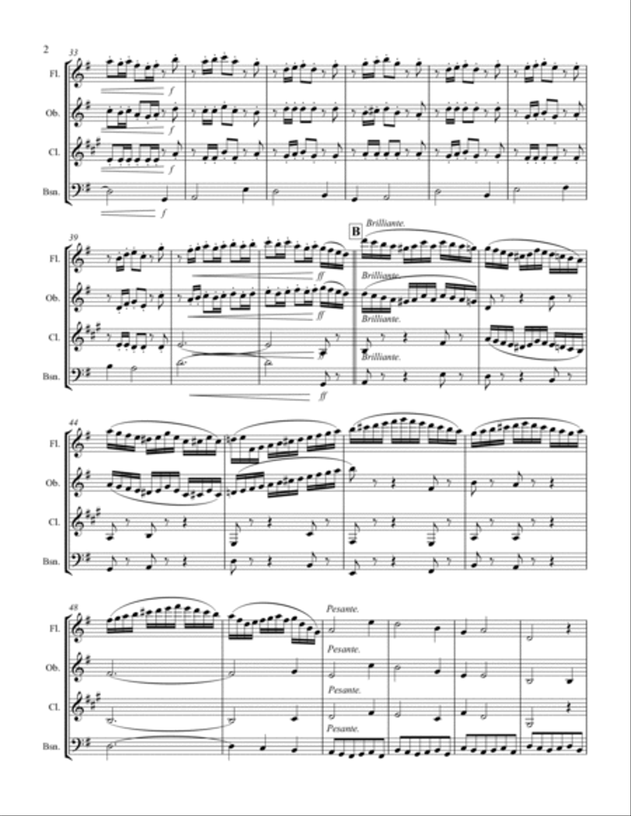 Holst - First Suite for Military Band in Eb (for Woodwind Quartet) Woodwind Quartet scores gallery preview page 3