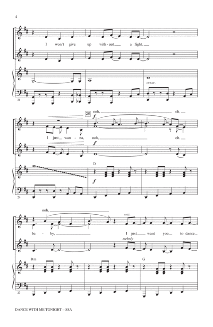 Dance With Me Tonight SSA scores gallery preview page 3