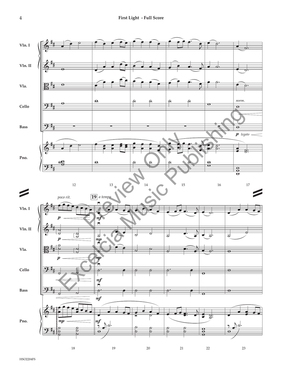 First Light (Score) String Orchestra scores gallery preview page 3