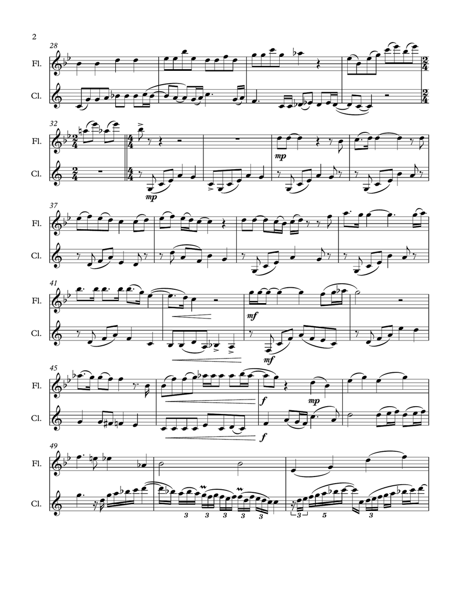 Bohemian Rhapsody Woodwind Duet scores gallery preview page 2