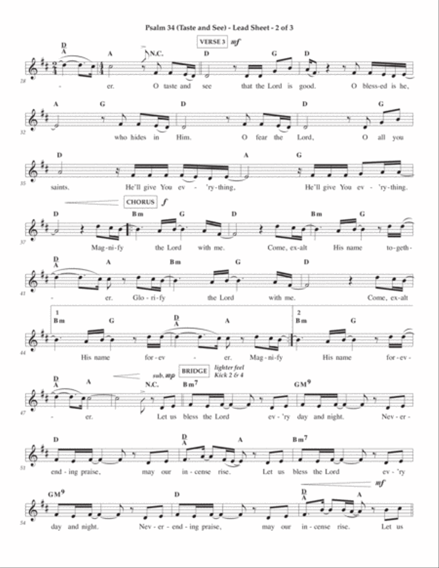 Psalm 34 (taste And See) Psalm 34 (taste And See) Piano scores gallery preview page 2