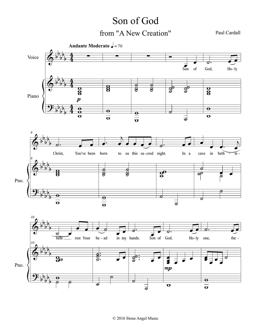 Son of God by Paul Cardall Piano, Vocal scores gallery preview page 2