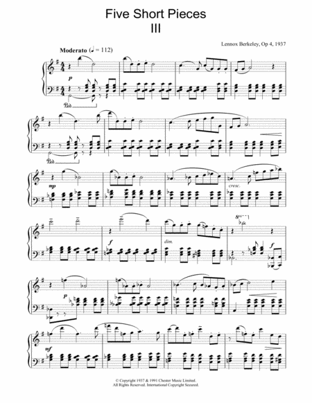 Five Short Pieces, No. 3, Op. 4