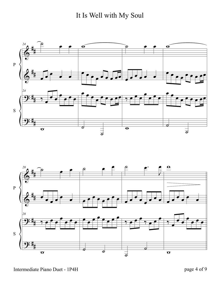 It Is Well (1 Piano, 4 Hands Duet) 1 Piano, 4-Hands scores gallery preview page 6