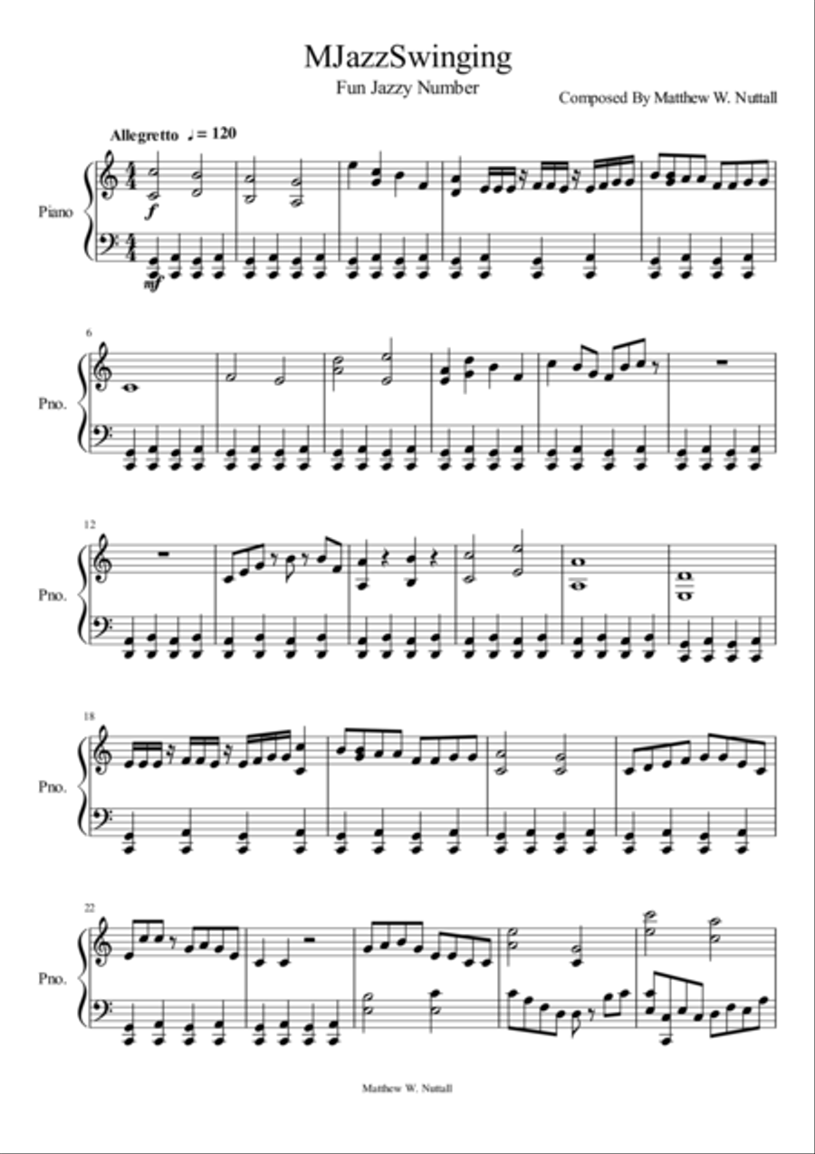 MJazzSwinging MJazzSwinging Piano Solo scores gallery preview page 1