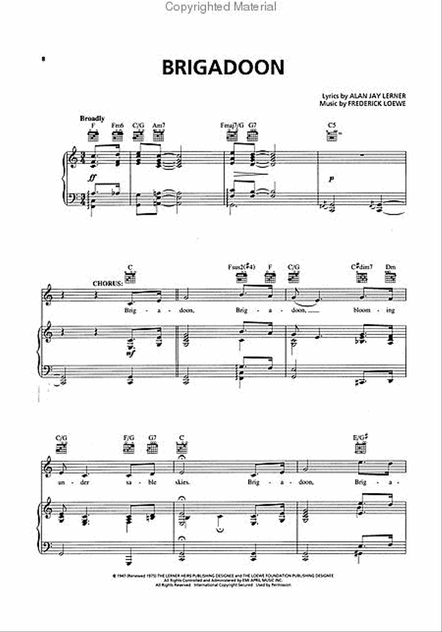 Brigadoon Piano, Vocal scores gallery preview page 3
