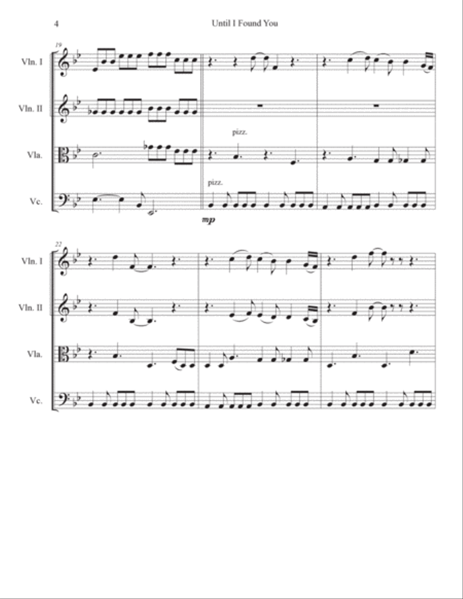 Until I Found You String Quartet scores gallery preview page 5