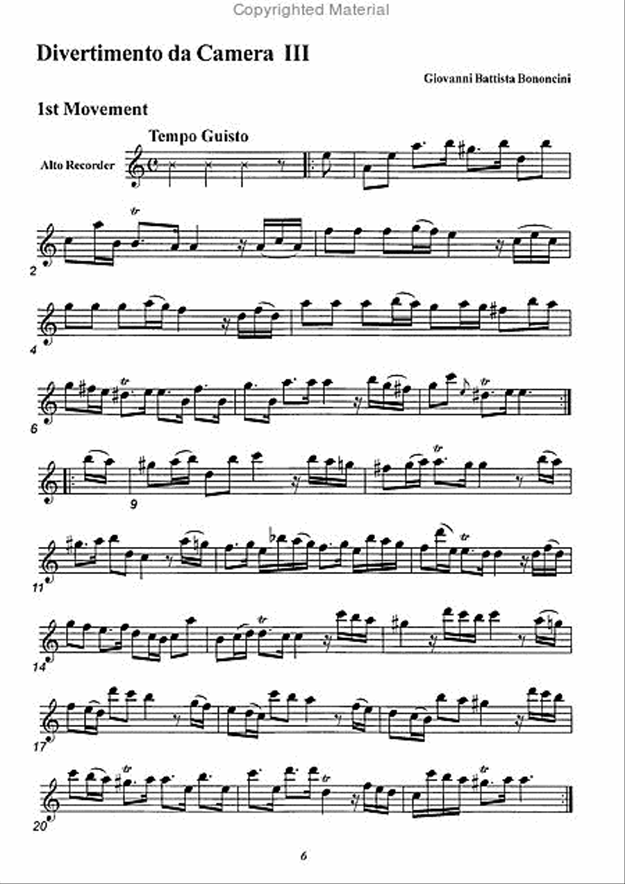 Divertimento da Camara No. 3 A minor Alto Recorder scores gallery preview page 2